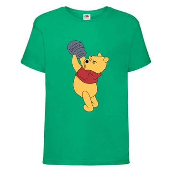 Футболка детская Винни Пух 003 (Winnie Pooh) зеленая (WIP grn 003) 128 см