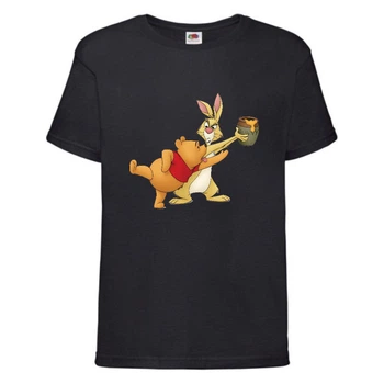 Футболка детская Винни Пух 006 (Winnie Pooh) черная (WIP blc 006) 128 см