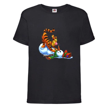Футболка дитяча Вінні Пух 005 (Winnie Pooh) чорна (WIP blc 005) 164 см