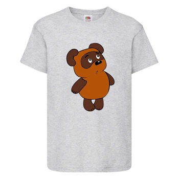 Футболка детская Винни Пух 009 (Winnie Pooh) серая (WIP gr 009) 140 см