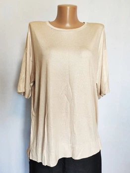 Блуза женская бежевая оверсайз Autograph от M&S (Размер 52, L, UK16)
