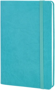 Деловая записная книга Optima Vivella А5 256 страниц в линейку на резинке Бирюзовая (O27104-21)