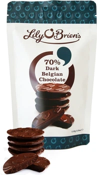 Конфеты Lily O'brien's черный бельгийский шоколад 70% 110 г (5390394016509)
