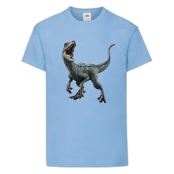 Футболка детская Парк Юрского Периода 003 (Jurassic Park) голубая (JPK lbl 003) 164 см