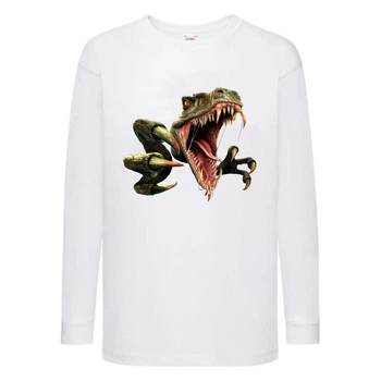 Лонгслив реглан Парк Юрского Периода 0011 (Jurassic Park) белый (JPK wh 0011) 104 см