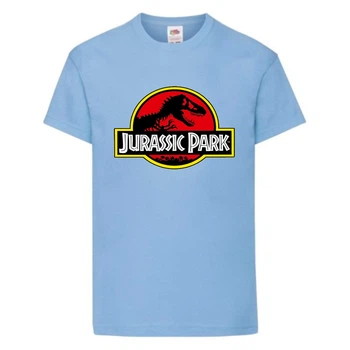 Футболка детская Парк Юрского Периода 006 (Jurassic Park) голубая (JPK lbl 006) 140 см