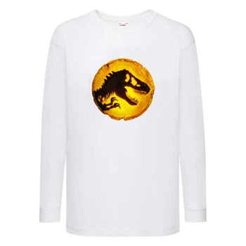 Лонгслив реглан Парк Юрского Периода 008 (Jurassic Park) белый (JPK wh 008) 128 см