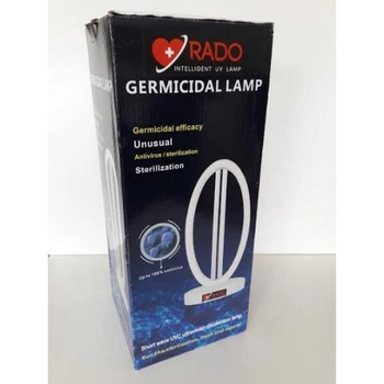 Кварцова ультрафіолетова бактерицидна лампа - опромінювач RADO - 001 без озону , білого кольору з пультом і таймером .
