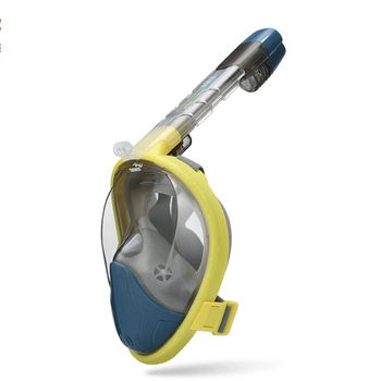 Маска для сноркелинга TheNice EasyBreath-III на все лицо для дайвинга с креплением для камеры L / XL Желтый