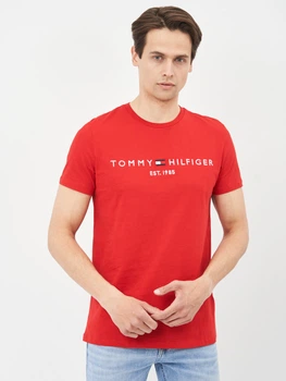 Футболка хлопковая длинная мужская Tommy Hilfiger 10615.5 S Красная