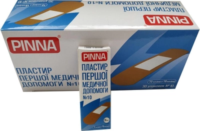 Пластырь первой медицинской помощи Pinna на тканевой основе 72х19 мм №10 шт (4820203730018)