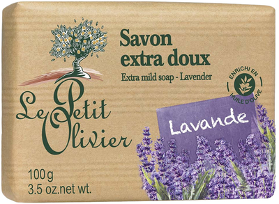 Экстра нежное мыло Le Petit Olivier 100% vegetal oils soap Лаванда 100 г (3549620005325)