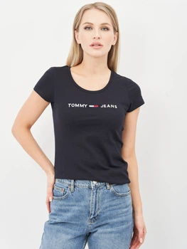 Футболка женская Tommy Hilfiger 10616.4 S Темно-синяя с белым