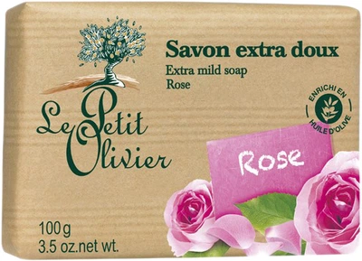 Екстраніжне мило Le Petit Olivier 100% vegetal oils soap Троянда 100 г (3549620005318)