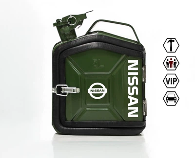 Подарок для мужчин Канистра-бар 5 л с маркой авто Nissan Хаки + 2 стакана в подарок Shop Monkeys (KA-Nissan-4516)