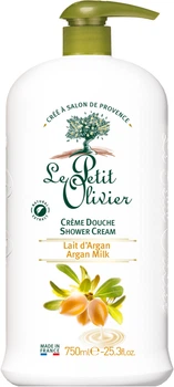 Экстра нежный крем для душа Le Petit Olivier Extra gentle shower creams Аргановое молочко 750 мл (3549620007640)