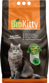 Наполнитель для кошачьего туалета BioKitty Super Premium White Aloe Vera Бентонитовый комкующий 4.2 кг (5 л) (8680659333227/8680659333449)