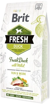 Sucha karma dla dorosłych aktywnych psów wszystkich ras Brit Fresh Adult Run & Work Kaczka z prosem 2.5 kg (8595602530823)