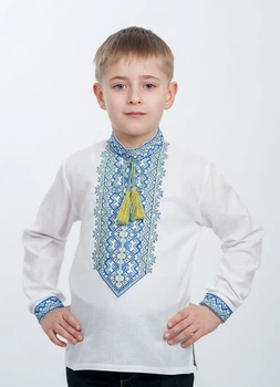 Дитяча вишиванка Vyshyvanka 122 Біла 4403