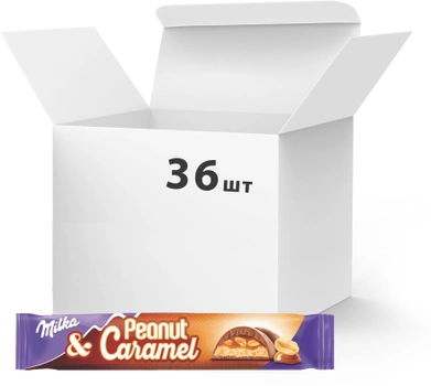 Упаковка батончиков Milka с арахисом и карамелью 37 г х 36 шт (7622210785565)