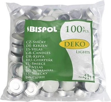 Свічки чайні Bispol Deko Tealights 1,35 см 100 шт (p10-100) (5906927100104)