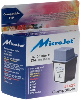 Картридж MicroJet для HP DJ 600 series аналог HP 29 (51629AE) Black (HC-03)