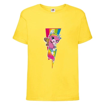 Футболка детская Радужная Кошка 004 (Rainbow Cat) желтая (RNC yel 004) 116 см