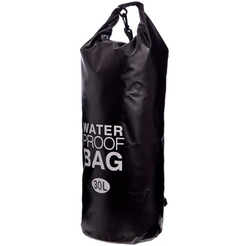 Водонепроникний гермомешок з плечовим ременем Waterproof Bag 30л чорний TY-6878-30