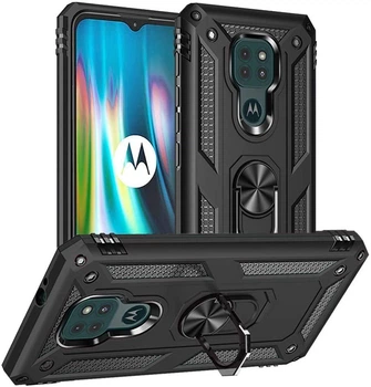 Чехол Shield для Motorola Moto E7 Plus бампер противоударный с подставкой Black