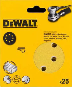 Шліфувальний круг самоклейний DeWalt 125 мм P120 25 шт. (DT3115XM)