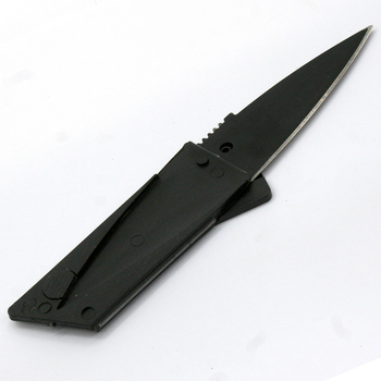 Стальной нож-кредитка в форме карточки (сталь и пластик) NV-01 черный