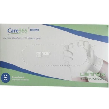 Перчатки Латексные Опудренные CARE365 Белые S (100 шт)