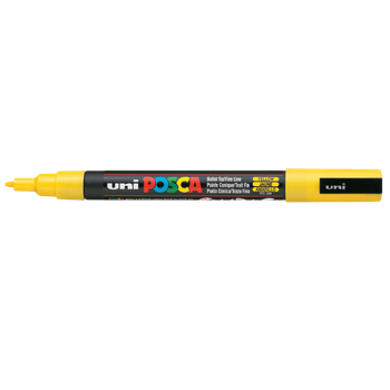 Маркер-краска Uni Posca Желтый 0.9-1.3 мм Бело-желтый корпус (PC-3M.Yellow)