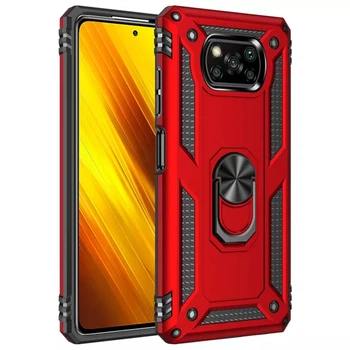 Ударостійкий чохол Serge Ring for Magnet для Xiaomi Poco X3 NFC / Poco Pro X3 Червоний Без бренду