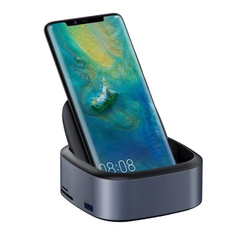 Док-станція BASEUS Mate Docking Type-C Mobile Phone Intelligent HUB Expanded Socket |8 Ports, PD 49W, SD/Micro SD, 3.5mm, 4KHD| (CAHUB-S0G) Колір Grey
