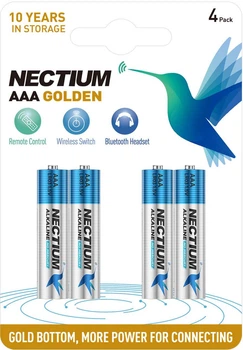 Батарейки Nectium NEC AAA-4B (AAA/LR03) 4 шт Щелочные (6973043880516)