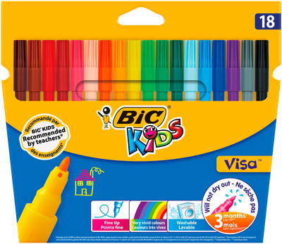 Фломастери Bic Kids Visa 880 18 кольорів (bc888681)