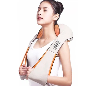 Роликовый массажер для спины и шеи Massager of neck kneading 4 кнопок