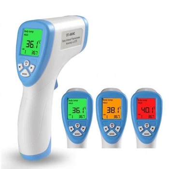 Бесконтактный инфракрасный термометр Non-contact DT 8809c Pro 32°C ~ 42,5°C для Тела и Поверхностей Blue