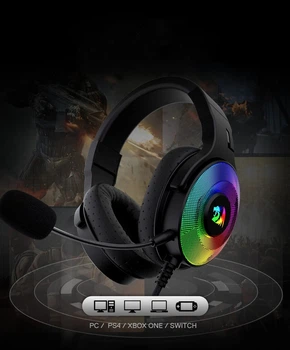 Навушники REDRAGON Pandora H350 RGB з підсвічуванням дротові зі з'ємним мікрофоном (sv0401)