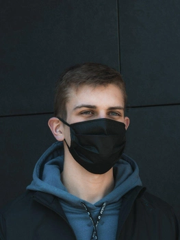 Многоразовая защитная маска для лица BSS трехслойная черная (BSS-002)