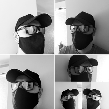 Багаторазова не медична не стерильна захисна маска на обличчя Lider 2-х шарова чорна бавовняна (L2005)