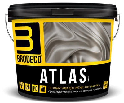 Перламутровая штукатурка, мокрый шелк "Atlas" TM Brodeco 1л