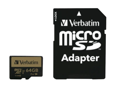 Карта памяти Verbatim Pro+ MicroSDXC 64GB UHS Speed Class 3 + SD-адаптер (23942440345)