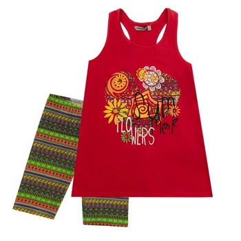 Костюм: Туника с леггинсами Losan Junior girls (414-8013AB/223) Красный с зеленым 12 Years-152 см