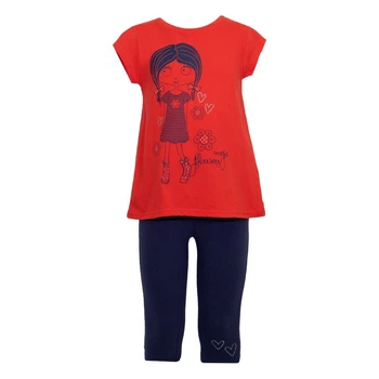 Костюм: Туника с леггинсами Losan Kids girls (416-8025AD/509) Красный с синим 4 Years-104 см