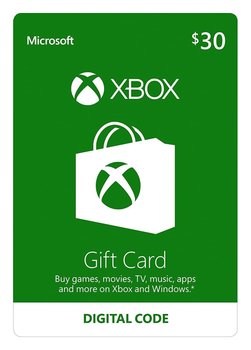Подарочная карта Xbox Live / Gift Card пополнение бумажника счета своего аккаунта на сумму 30 usd US-регион