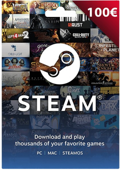 Электронный код Steam Wallet Cards на суму 100 euro EU-регион