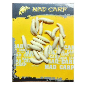 Силиконовый опарыш Mad Carp белый 14*4мм, 20шт