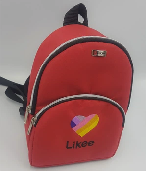 Рюкзак Лайк Маленький рюкзак LIkee красный с вышивкой